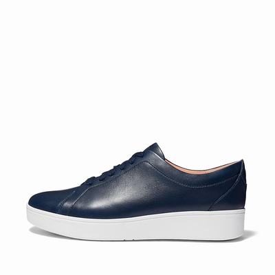 Fitflop Rally Leather Sneakers Dame, Marineblå 507-A08 Outlet